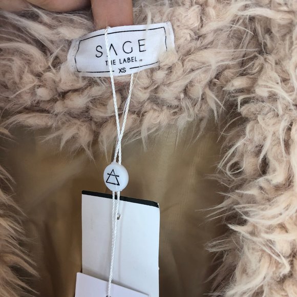 NWT SAGE Penny Lane Shaggy Fur Jacket #AL17 - Picture 7 of 8